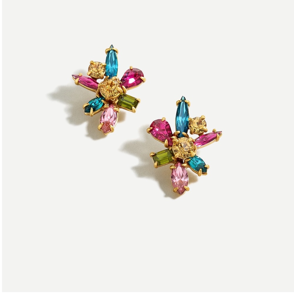 NWT J. CREW Gem Burst Stud Earrings